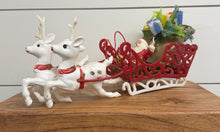 Load image into Gallery viewer, Plastic Santa Claus Sleigh and Reindeer
