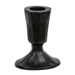 Short Carved Look Black Taper Holder