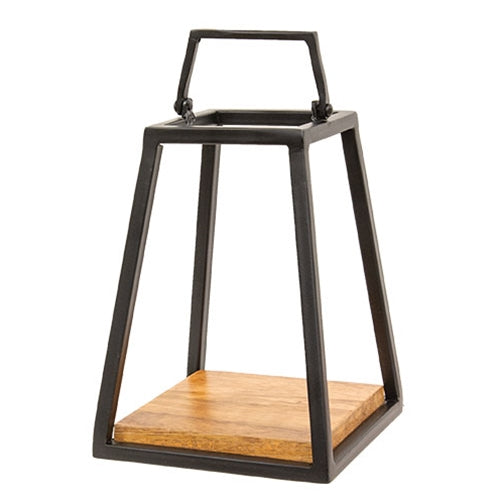 Cast Iron & Wood Open Lantern