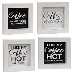 I Like My Coffee Hot Mini Framed Sign