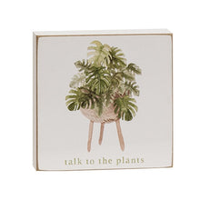 Load image into Gallery viewer, Love Grows Here House Plant Square Block Signs
