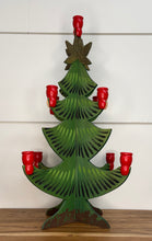 Load image into Gallery viewer, Wood Christmas Tree Candle Holder

