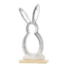 Load image into Gallery viewer, Silver Metal Bunny on Stand

