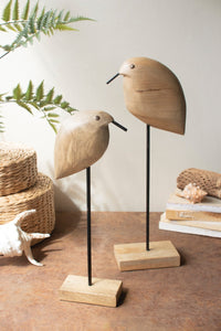 Mango Wood Shore Birds on Bases