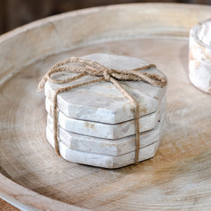 Beige Marble Octagon Coasters