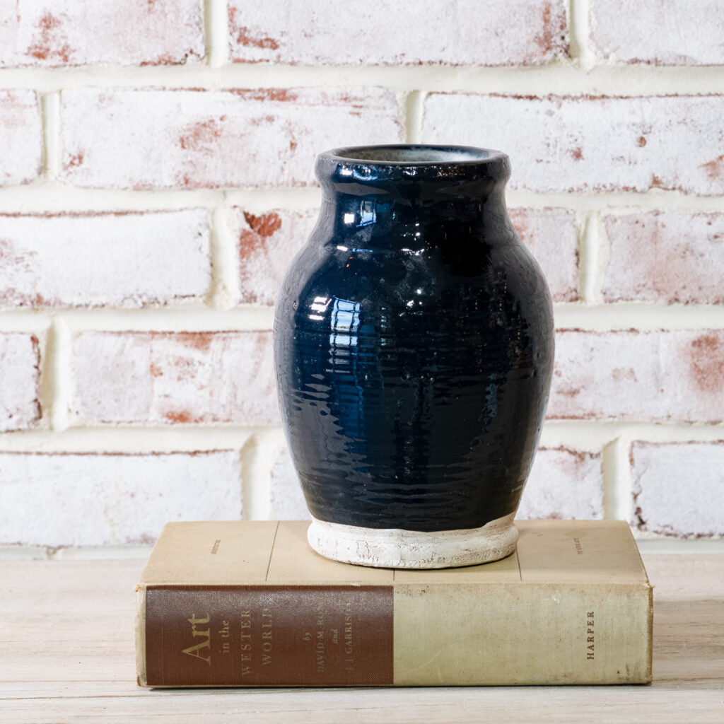 Deep Blue Wide Mouth Vase