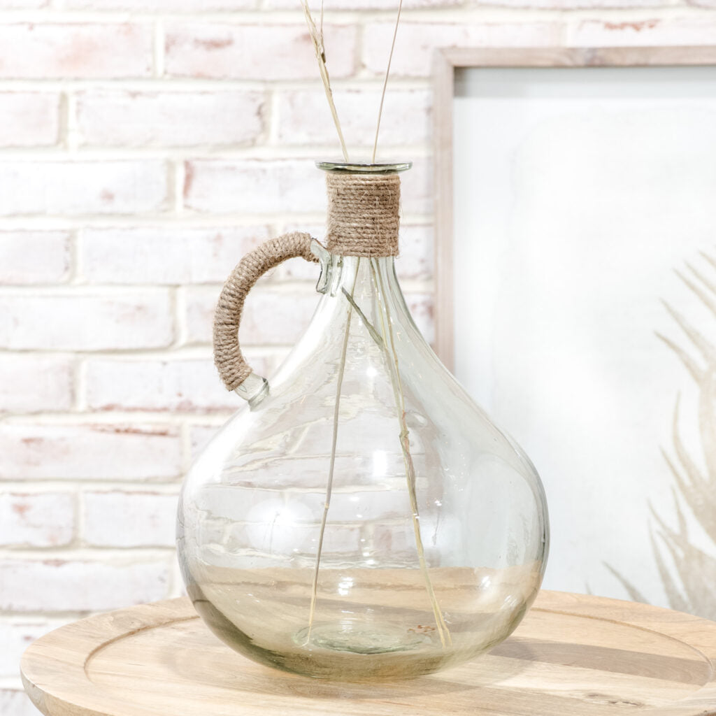 Clear Bottle with Jute Accent
