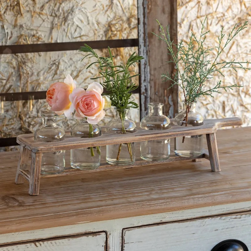 Board & Bottle Centerpiece with Five Bottles