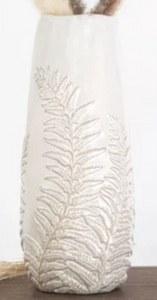 White Fern Vase