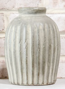 Gray Ridged Vase