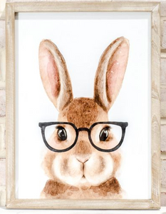 Bunny with Eyeglasses Wall Art