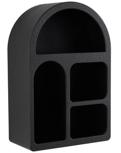 Black Geometric 4 Shelf Room Wall Shelf