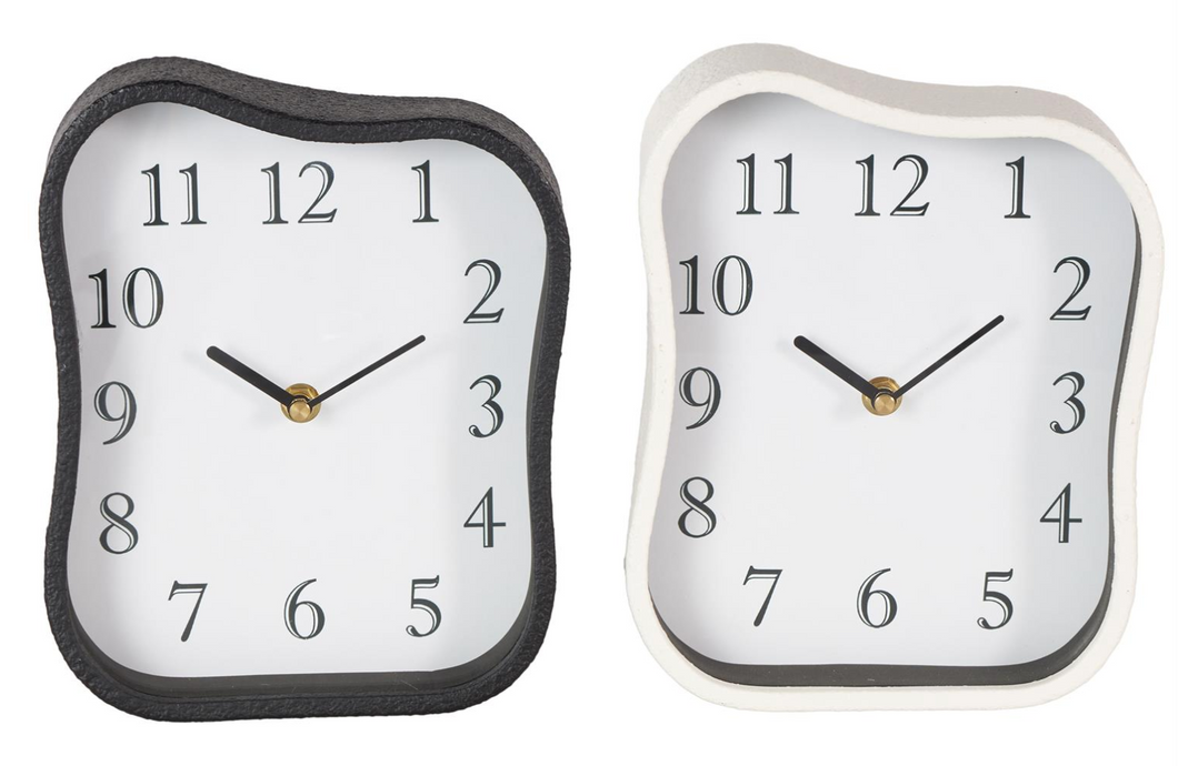 Metal Textured Decorative Clock with Gold Accents