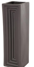 Load image into Gallery viewer, Black Ceramic Geometric Concaved Rectangular Decorative Vase
