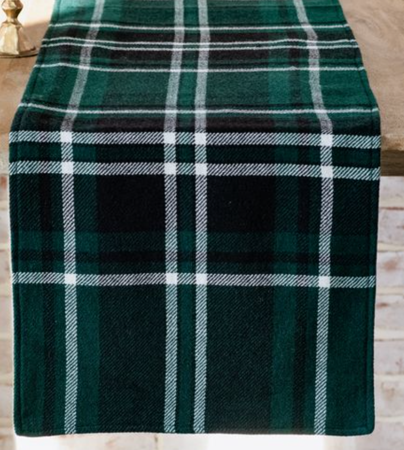 Green Plaid Table Runner