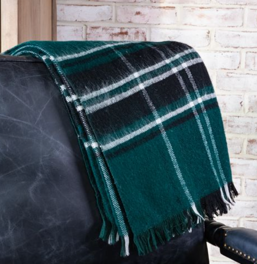 Green Plaid Throw