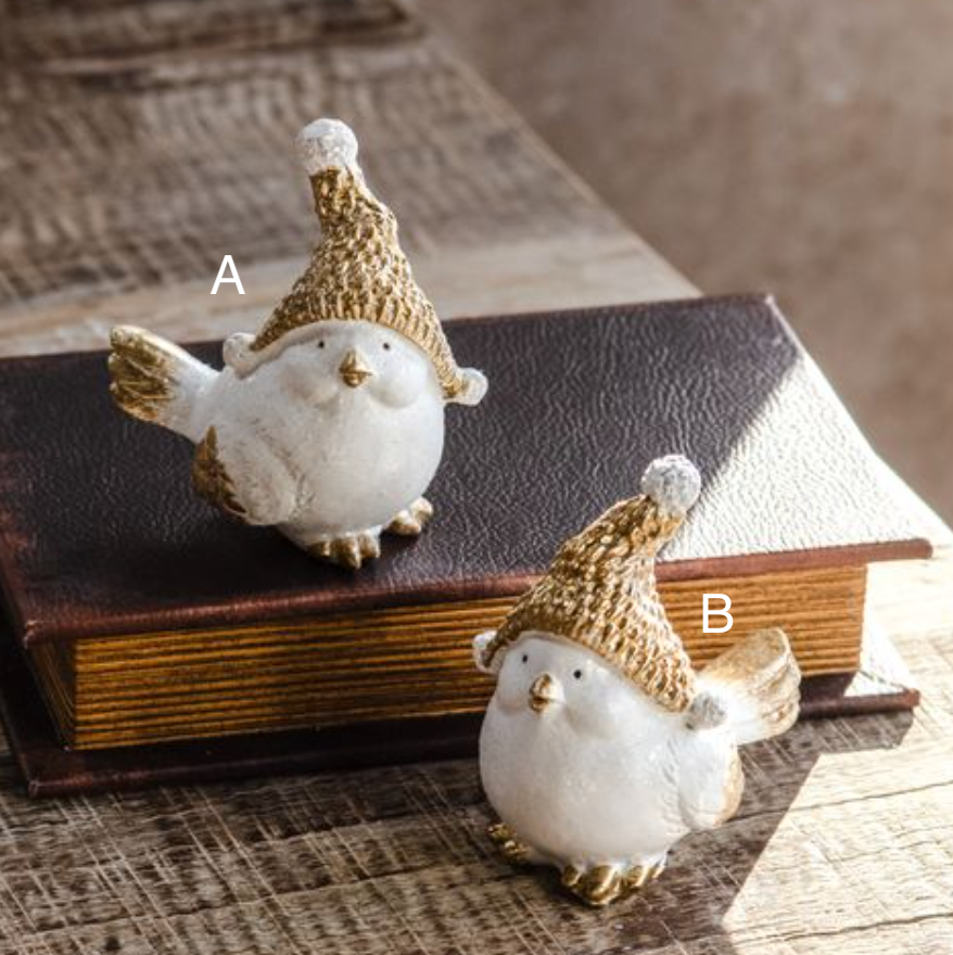 White & Gold Winter Birds