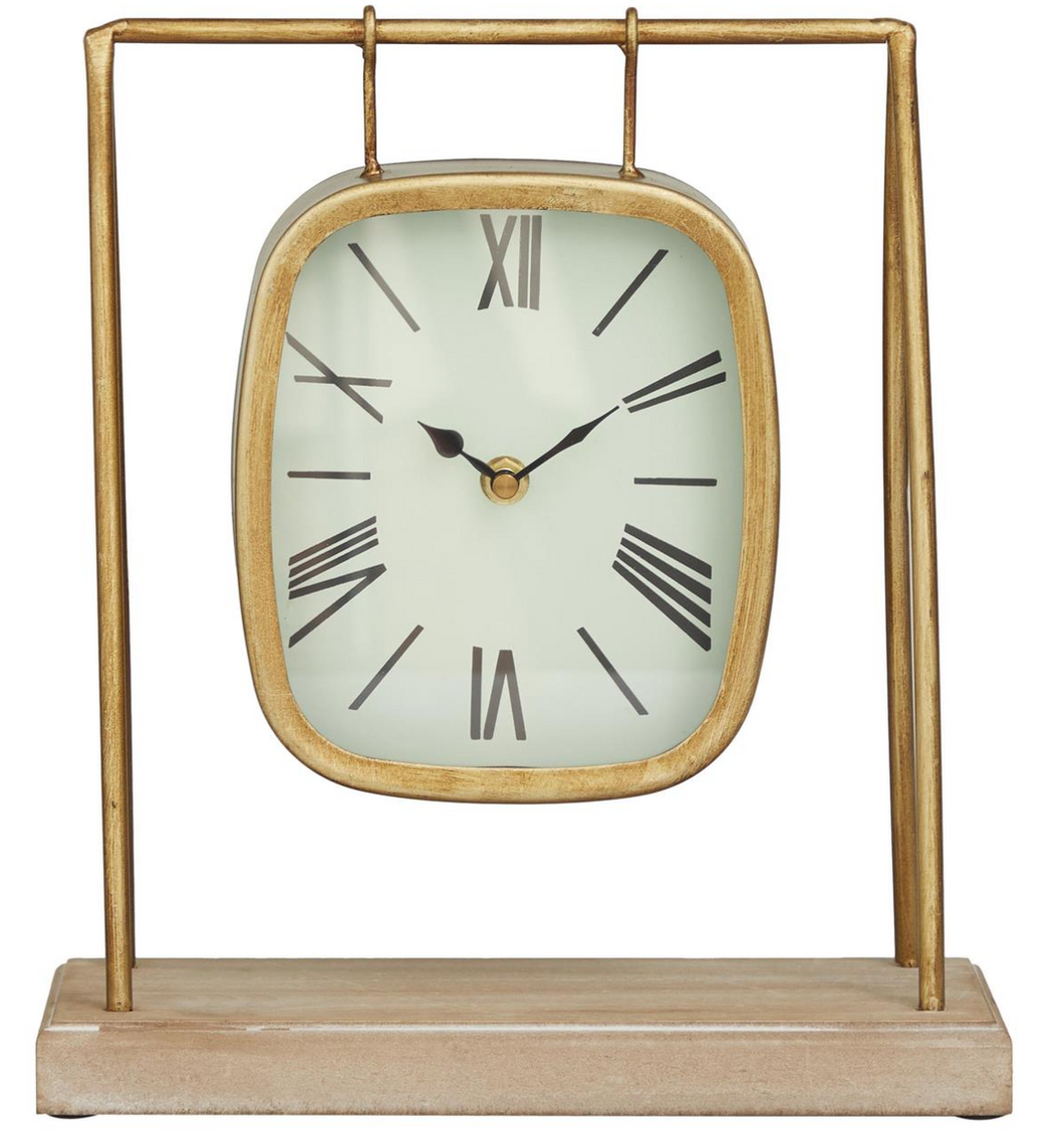 Gold Wood Pendulum Decorative Clock
