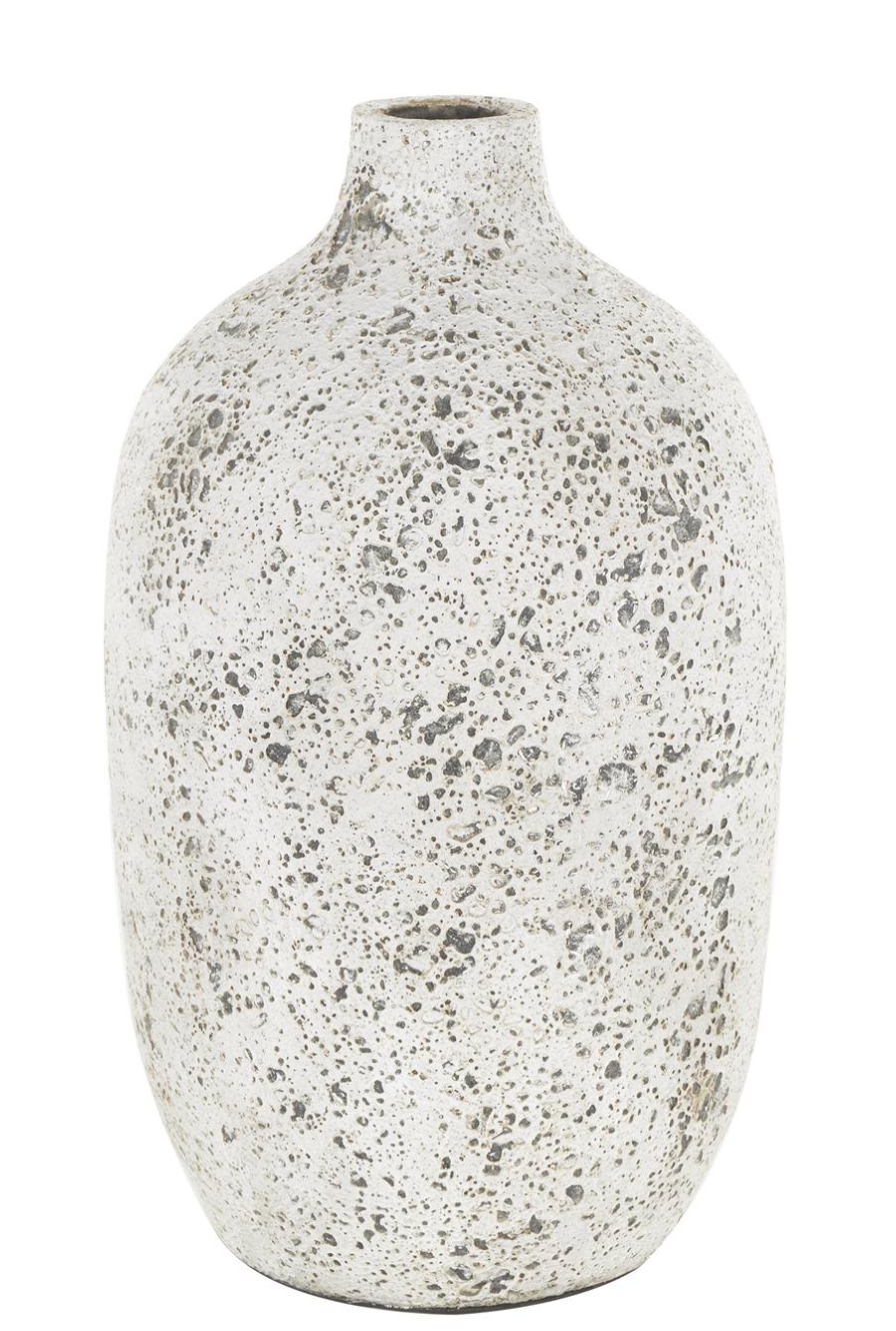 White Ceramic Antique Style Textured Decorative Vase