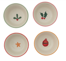 Load image into Gallery viewer, Stoneware Bowl with Holiday Image Inside
