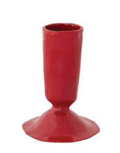 Load image into Gallery viewer, Red Hand-Forged Enameled Cast Iron Taper Holder
