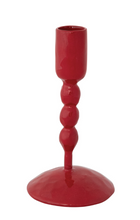 Load image into Gallery viewer, Red Hand-Forged Enameled Cast Iron Taper Holder
