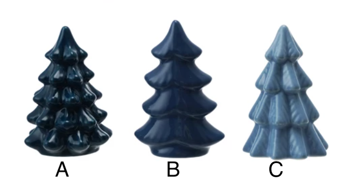 Mini Blue Stoneware Trees