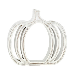 White Cutout Pumpkin Frame Block