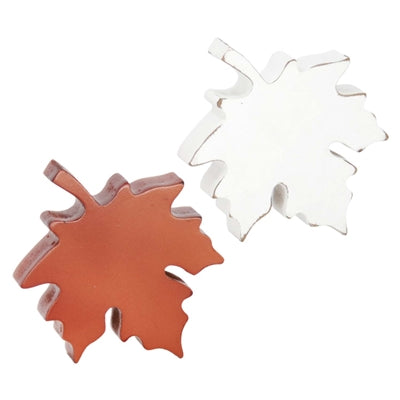 Burnt Orange & White Maple Leaf Blocks