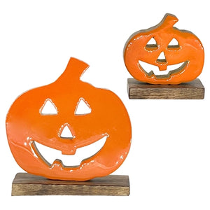 Orange Enamel Jack O Lanterns