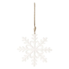 Load image into Gallery viewer, White Enamel Snowflake Ornament
