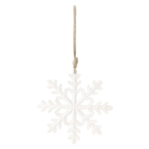 White Enamel Snowflake Ornament