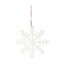 Load image into Gallery viewer, White Enamel Snowflake Ornament
