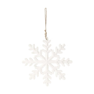 White Enamel Snowflake Ornament