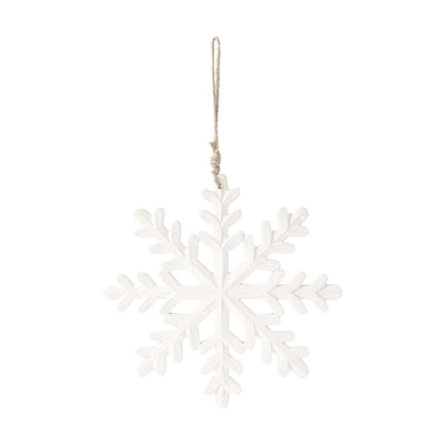 White Enamel Snowflake Ornament