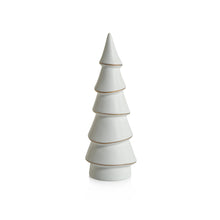 Load image into Gallery viewer, Porcelain Tree - Matte White with Gold Trim
