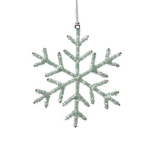 Load image into Gallery viewer, Green Beaded Snowflake Ornament
