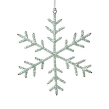 Load image into Gallery viewer, Green Beaded Snowflake Ornament
