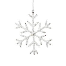 Load image into Gallery viewer, White Beaded Snowflake Ornament
