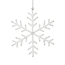 Load image into Gallery viewer, White Beaded Snowflake Ornament
