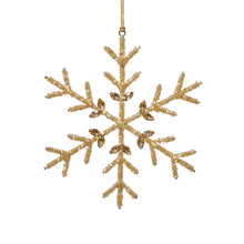 Load image into Gallery viewer, Golden Beaded Snowflake Ornament
