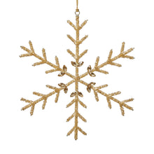 Load image into Gallery viewer, Golden Beaded Snowflake Ornament
