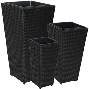 Tall Square Polyrattan Planter