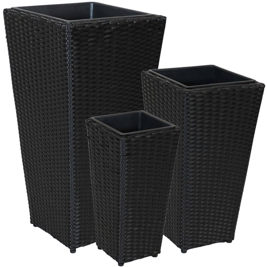 Tall Square Polyrattan Planter