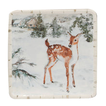 Load image into Gallery viewer, Winter&#39;s Frost Christmas Canape Plate
