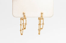 Load image into Gallery viewer, Eddie Gold Chain Tassel Earrings
