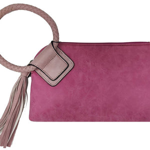 Fashion Cuff Handle Tassel Wristlet Clutch