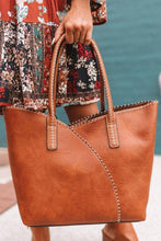 Load image into Gallery viewer, Stitch Trim Detail Shoulder/Tote Set Bag
