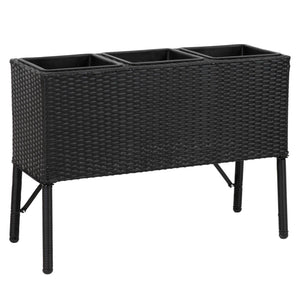 3-Section Wicker Raised Planter