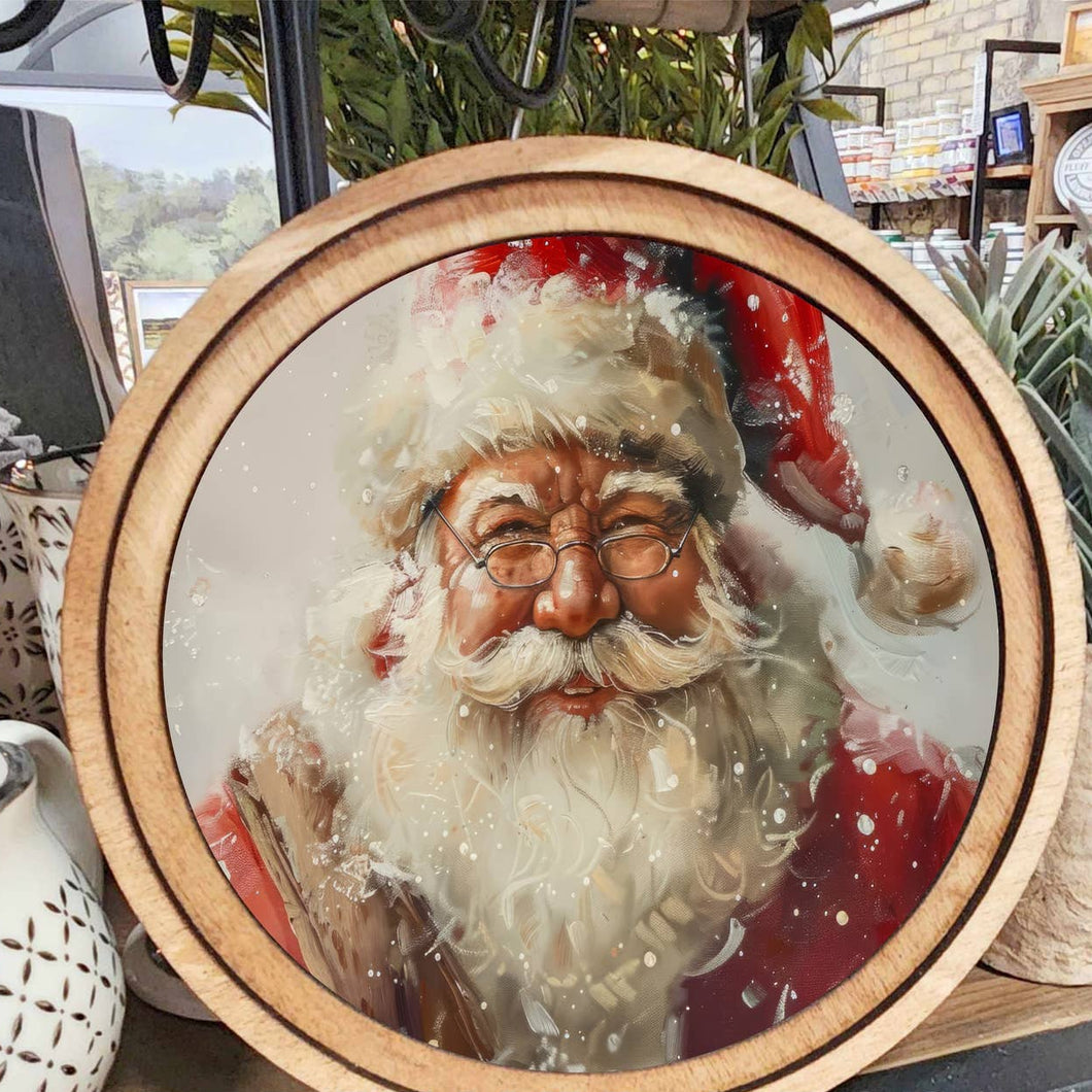 Round Snowy Santa Art